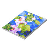 Rosa blühende Blume in Aquarellfarbe Hollyhocks Notizblock (Rotiert)