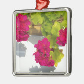 Rosa blühende Blume Pink Geranium Silbernes Ornament (Links)