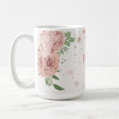 rosa blühende Blumen Grün Botanik Kaffeetasse (Links)