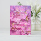 Rosa, blühende Hydrangea Hochzeit Einladung (Stehend Vorderseite)