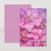 Rosa, blühende Hydrangea Hochzeit Einladung (Vorne/Hinten)