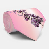 Rosa blühende Kirschblüten Krawatte (Gerollt)