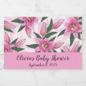 Rosa blühende Lilie Lebensmitteletikett (Einzelnes Label)