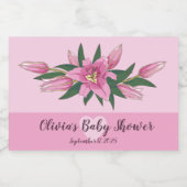 Rosa blühende Lilie Lebensmitteletikett (Einzelnes Label)