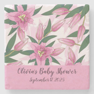 Rosa blühende Lilie Steinuntersetzer