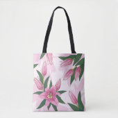 Rosa blühende Lilie Tasche (Vorderseite)