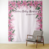 Rosa blühende Lilien im Hintergrund Wandteppich (Beispiel)