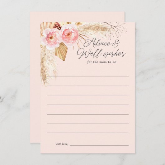 Rosa blühende Pampen, Ratschlag für die zukünftige Hinweiskarte (Vorne/Hinten)