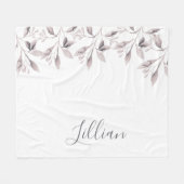 Rosa blühende Rose Fleecedecke (Vorderseite (Horizontal))