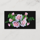 Rosa blühende Rose Visitenkarte (Rückseite)