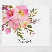 rosa blühende, süße, romantische Aquarellfarben-Bl Bierflaschenetikett (Einzelnes Label)