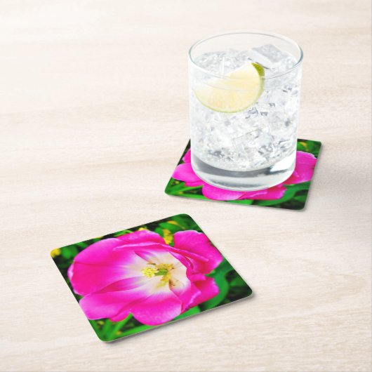 Rosa blühende Wildblume - Untersetzer (Vor Ort)