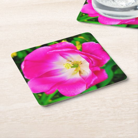 Rosa blühende Wildblume - Untersetzer (angewinkelt)