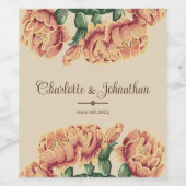 Rosa blühende Wüstenkaktus Prickly-Birne-Hochzeit Weinetikett (Einzelnes Label)