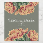 Rosa blühende Wüstenkaktus Prickly-Birne-Hochzeit Weinetikett (Einzelnes Label)