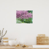 Rosa blühender Baum über Wasser Poster (Küche)