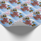 Rosa blühender Kirschbaum Geschenkpapier (Ecke)