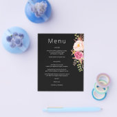 Rosa blühendes Blumenmenü - Schwarz Flyer (Einzeln)
