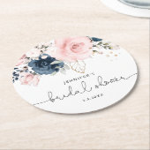 Rosa blühendes Brautparty Runder Pappuntersetzer (Angewinkelt)