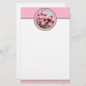 Rosa blühendes Niederlassungs-Briefpapier - Rosa Briefpapier (Vorne/Hinten)