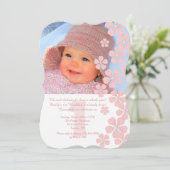 Rosa blüht Foto-Einladung Einladung (Stehend Vorderseite)