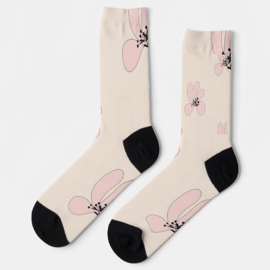rosa Blümchen Socken (Linkes Detail)