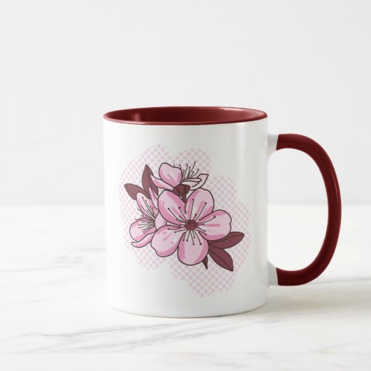 Rosa Blume 11 oz Combo Tasse (Rechts)