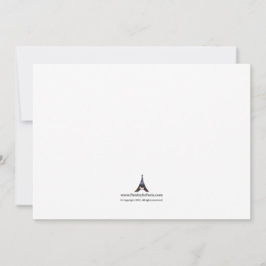 Rosa Blume, 12x18 Tee-Party Einladungen (Rückseite)