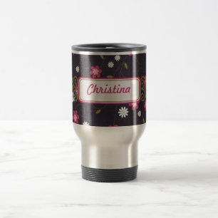 Rosa Blume 15 oz. Reisebusch Reisebecher