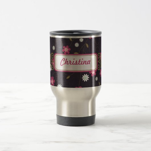 Rosa Blume 15 oz. Reisebusch Reisebecher (Mittel)