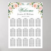 Rosa Blume 15 Tische mit Sitzkissen Poster (Vorne)