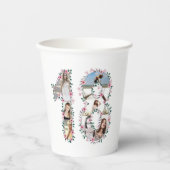 Rosa Blume 18. Geburtstag Girl FotoCollage Weiß Pappbecher (Vorderseite)