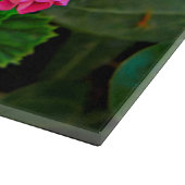 Rosa Blume 1 Schneidebrett (Ecke)