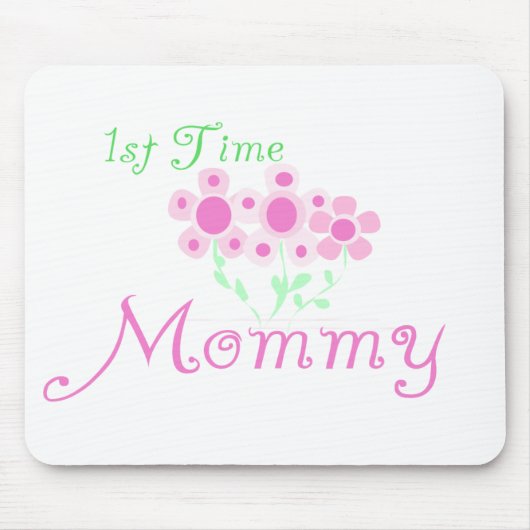 Rosa Blume 1st Mommy Shirts und Geschenke Mousepad (Vorne)