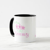 Rosa Blume 1st Mommy Shirts und Geschenke Tasse (Vorderseite Links)