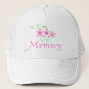 Rosa Blume 1st Mommy Shirts und Geschenke Truckerkappe