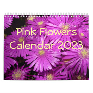 Rosa Blume 2023 Kalender mit großen Zahlen