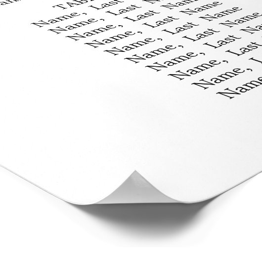 Rosa Blume 8 Tische für Hochzeiten Poster (Ecke)