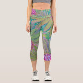Rosa Blume Abstrakt Capri Leggings (Vorderseite)