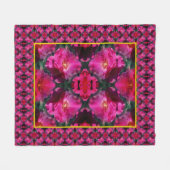 Rosa Blume Abstrakt Fleecedecke (Vorderseite (Horizontal))