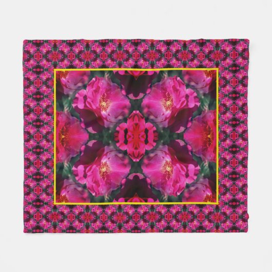 Rosa Blume Abstrakt Fleecedecke (Vorderseite (Horizontal))