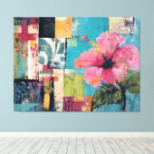 Rosa Blume Abstrakt Leinwanddruck (Insitu (Holzboden))