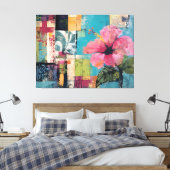 Rosa Blume Abstrakt Leinwanddruck (Insitu (Schlafzimmer))