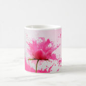 Rosa Blume Abstrakt Paint Spritzer Kaffeetasse (Mittel)