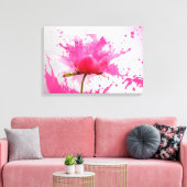 Rosa Blume Abstrakt Paint Spritzer Leinwanddruck (Insitu (Wohnzimmer))