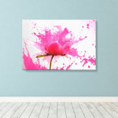 Rosa Blume Abstrakt Paint Spritzer Leinwanddruck (Insitu (Holzboden))