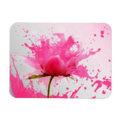 Rosa Blume Abstrakt Paint Spritzer Magnet (Horizontal)