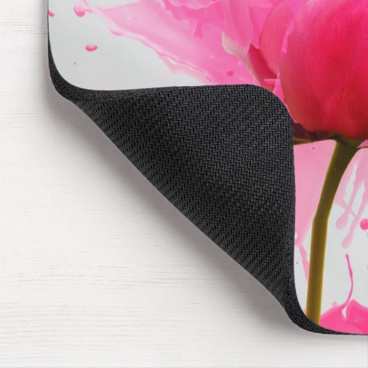 Rosa Blume Abstrakt Paint Spritzer Mousepad (Ecke)