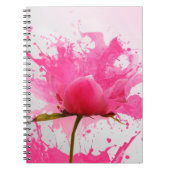 Rosa Blume Abstrakt Paint Spritzer Notizblock (Vorderseite)