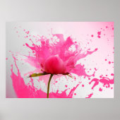 Rosa Blume Abstrakt Paint Spritzer Poster (Vorne)